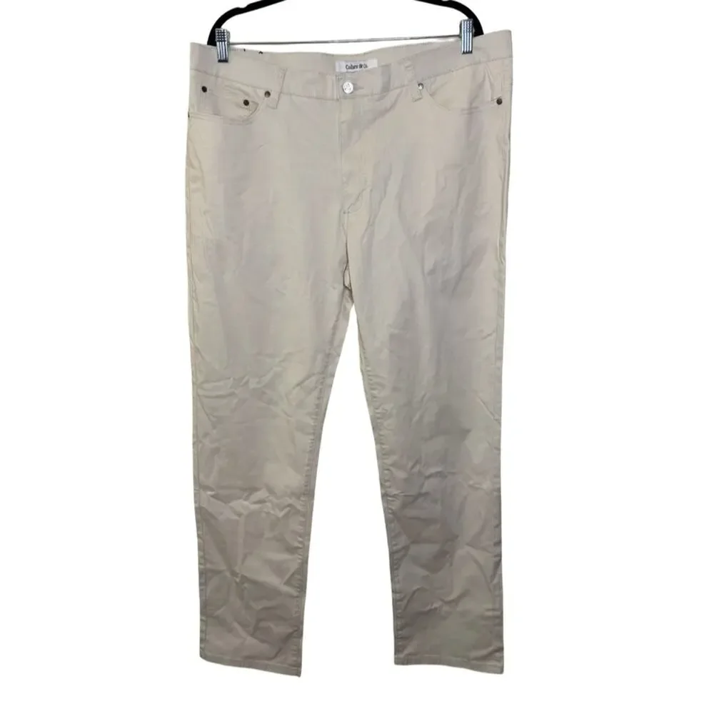 Collars & Co. CEO Chino Five Pocket Cotton Stretch Pants - Stone 40x32